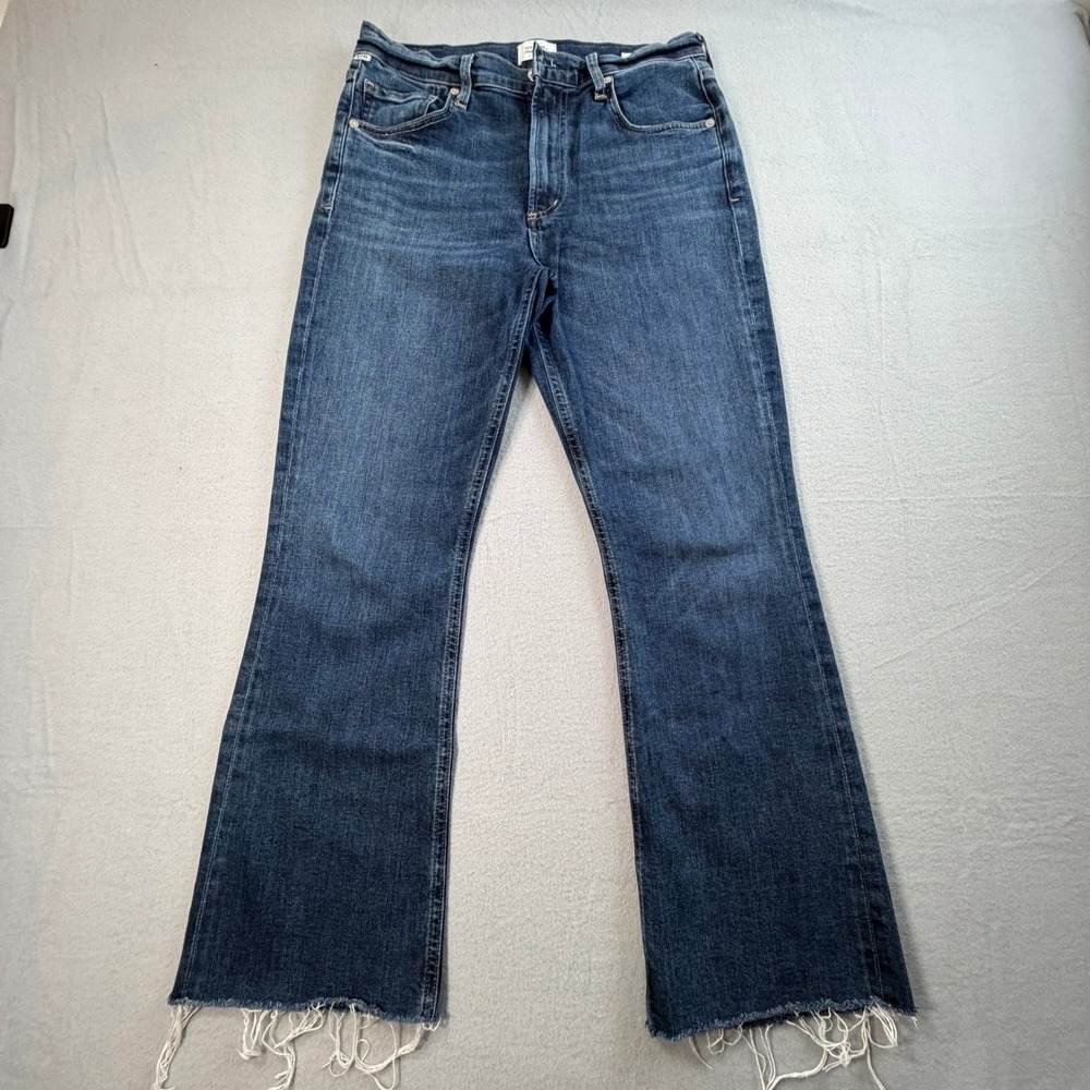 Citizens of Humanity Isola Jeans 28 Blue Raw Hem Bootcut Modern Minimalist Chic